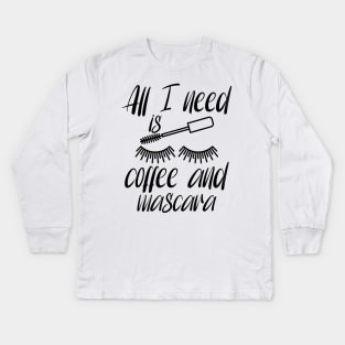 Coffee and mascara Kids Long Sleeve T-Shirt